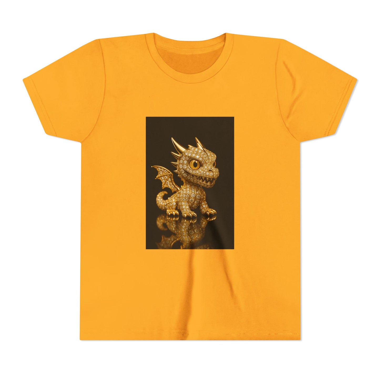 Golden Dragon Youth Tee | Kids Dragon Shirt | Fantasy T-Shirt | Birthday Gift | Playful Apparel | Unique Design