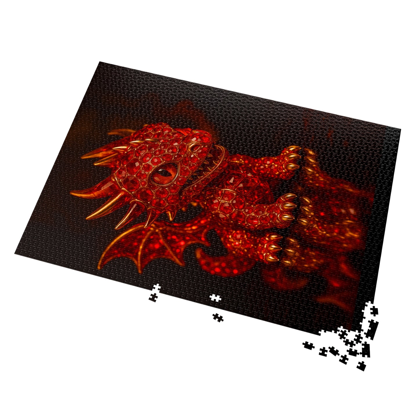 Dragon Gem Jigsaw Puzzle with Tin, Fantasy Puzzle, Kids Activities, Gifts for Game Lovers, Unique Collectible Piece