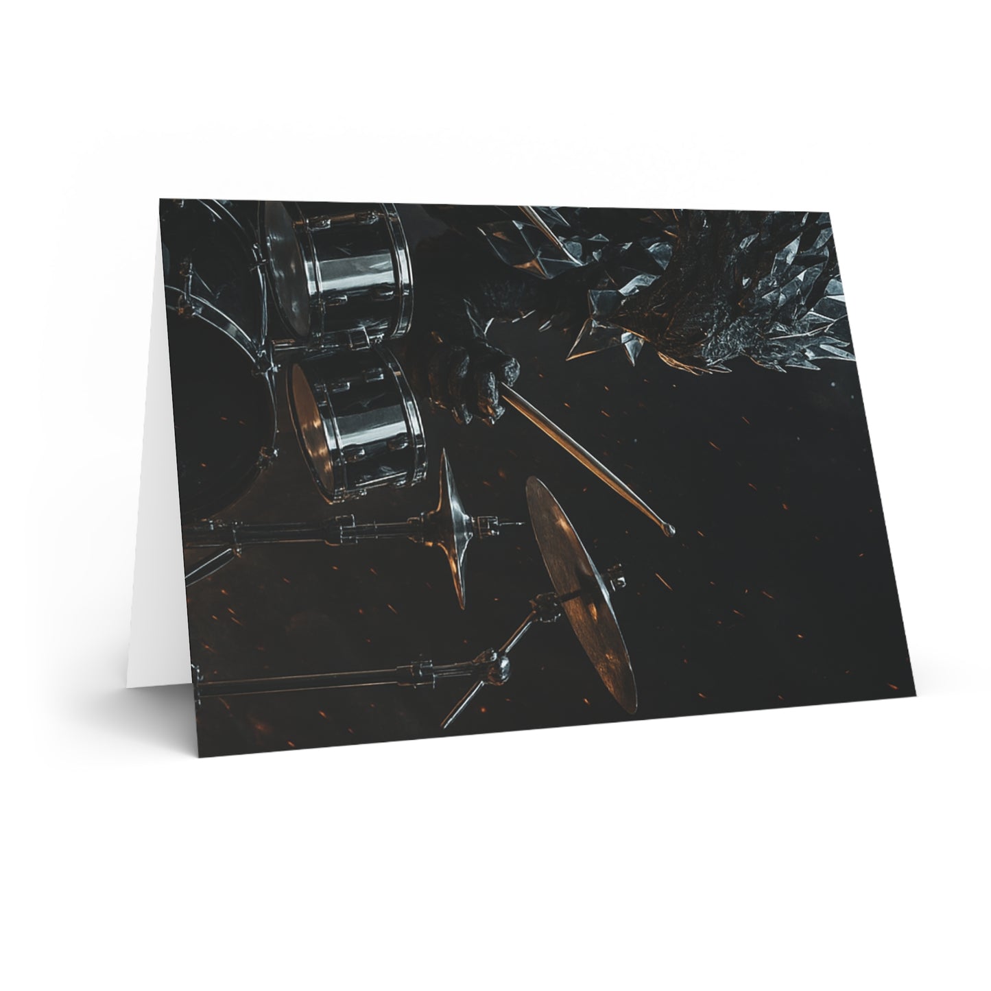 Epic Monster Drummer Greeting Cards | Heavy Metal Birthday, Rock Concert Invite, Drum Solo, Music Lover Gift