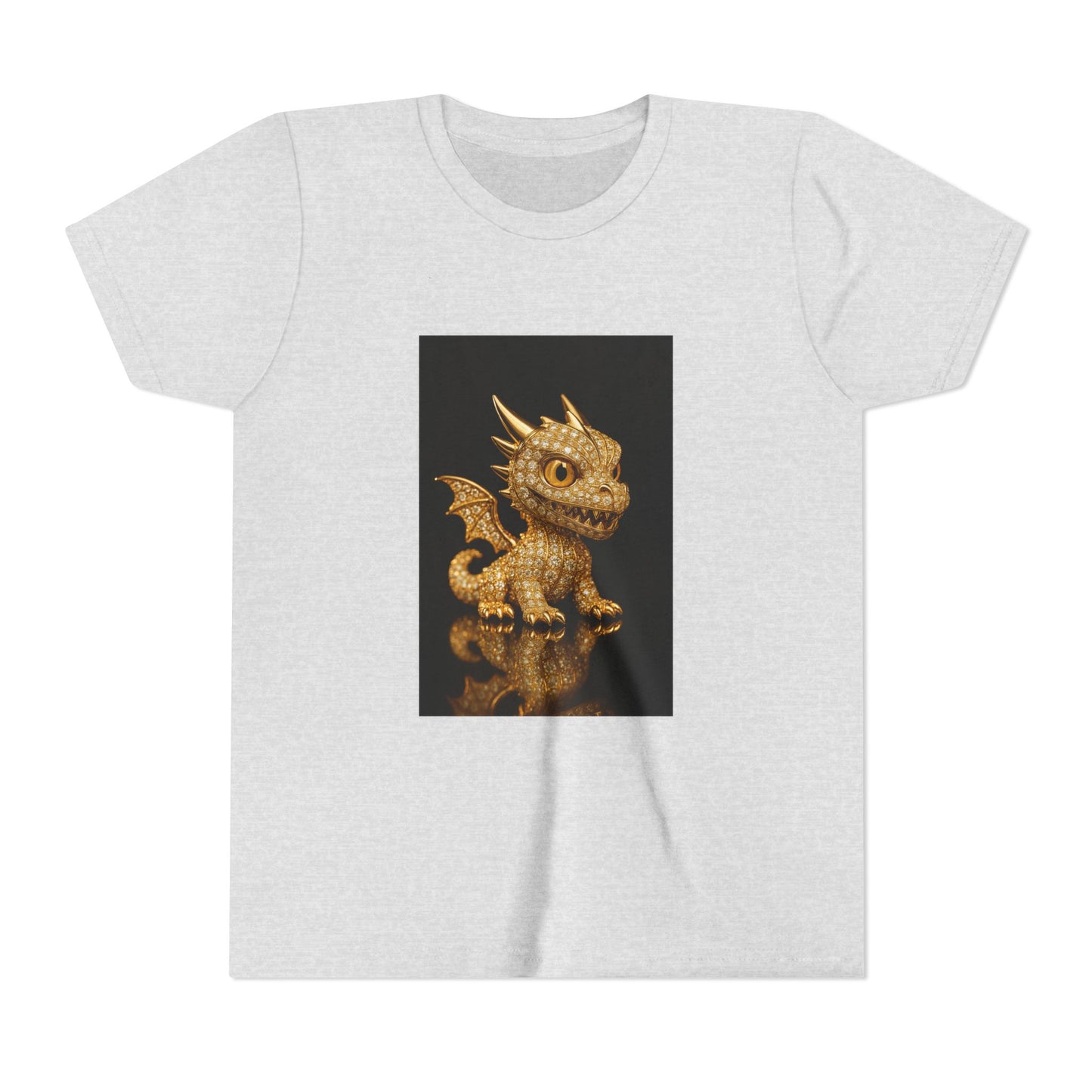 Golden Dragon Youth Tee | Kids Dragon Shirt | Fantasy T-Shirt | Birthday Gift | Playful Apparel | Unique Design