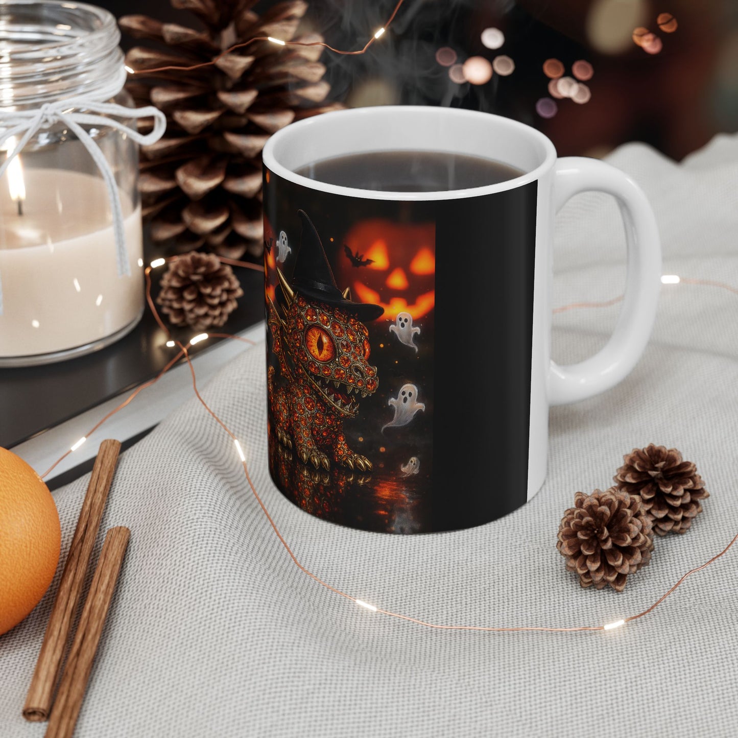 Halloween Ghosts Ceramic Mug, Spooky Decor, Fall Coffee Cup, Halloween Gift, Cute Ghost Mug