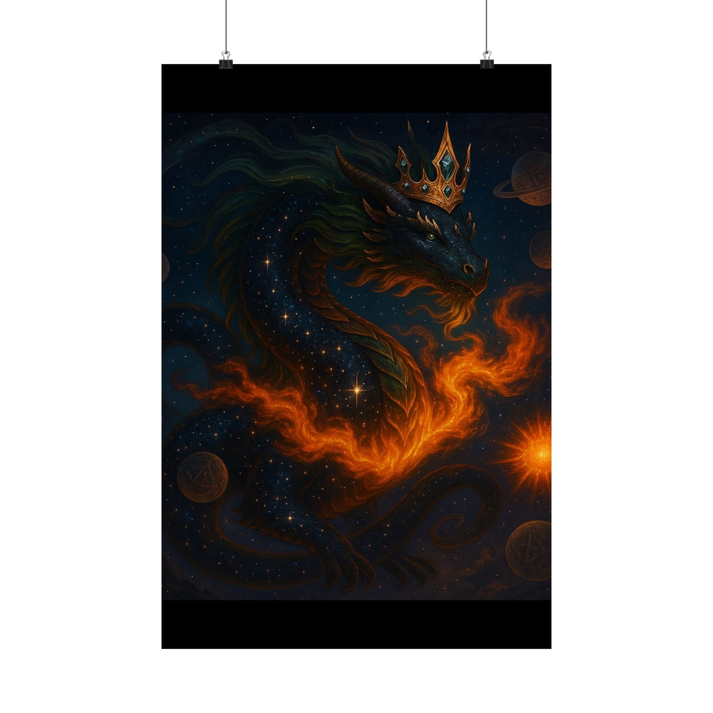 Fantasy Dragon & Genie Matte Vertical Poster - Unique Wall Art for Home Decor