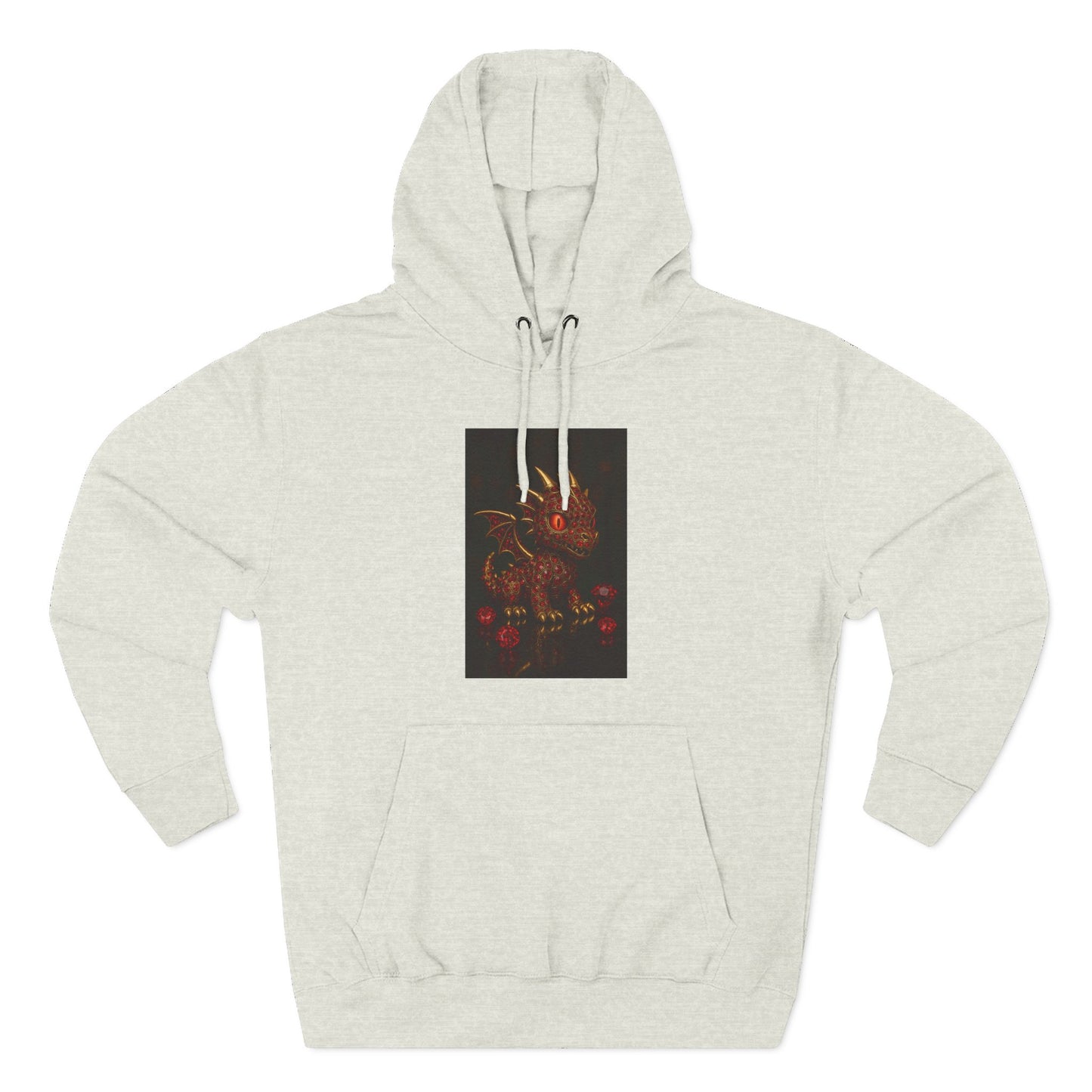 Dragon Swirl Fleece Hoodie - Three-Panel Design for Fantasy Lovers