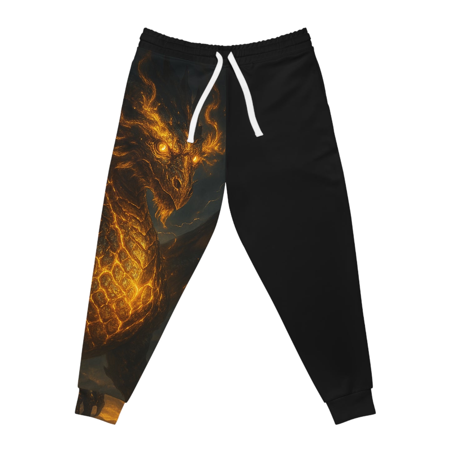Fire Dragon Graphic Athletic Joggers for Fantasy Lovers
