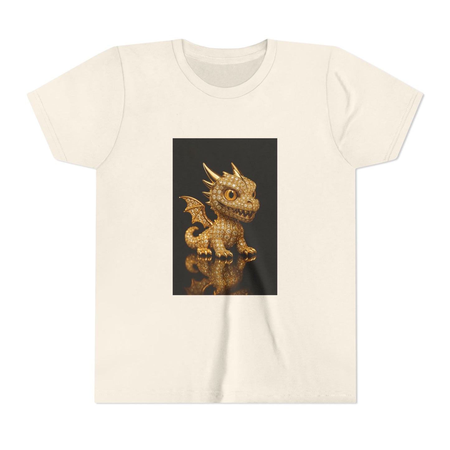 Golden Dragon Youth Tee | Kids Dragon Shirt | Fantasy T-Shirt | Birthday Gift | Playful Apparel | Unique Design