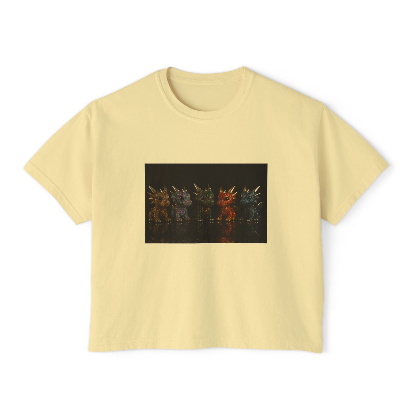 Colorful Creature Women's Boxy Tee, Cute Graphic Tee, Casual Shirt, Summer Top, Gift for Gamers, Relaxed Fit T-Shirt