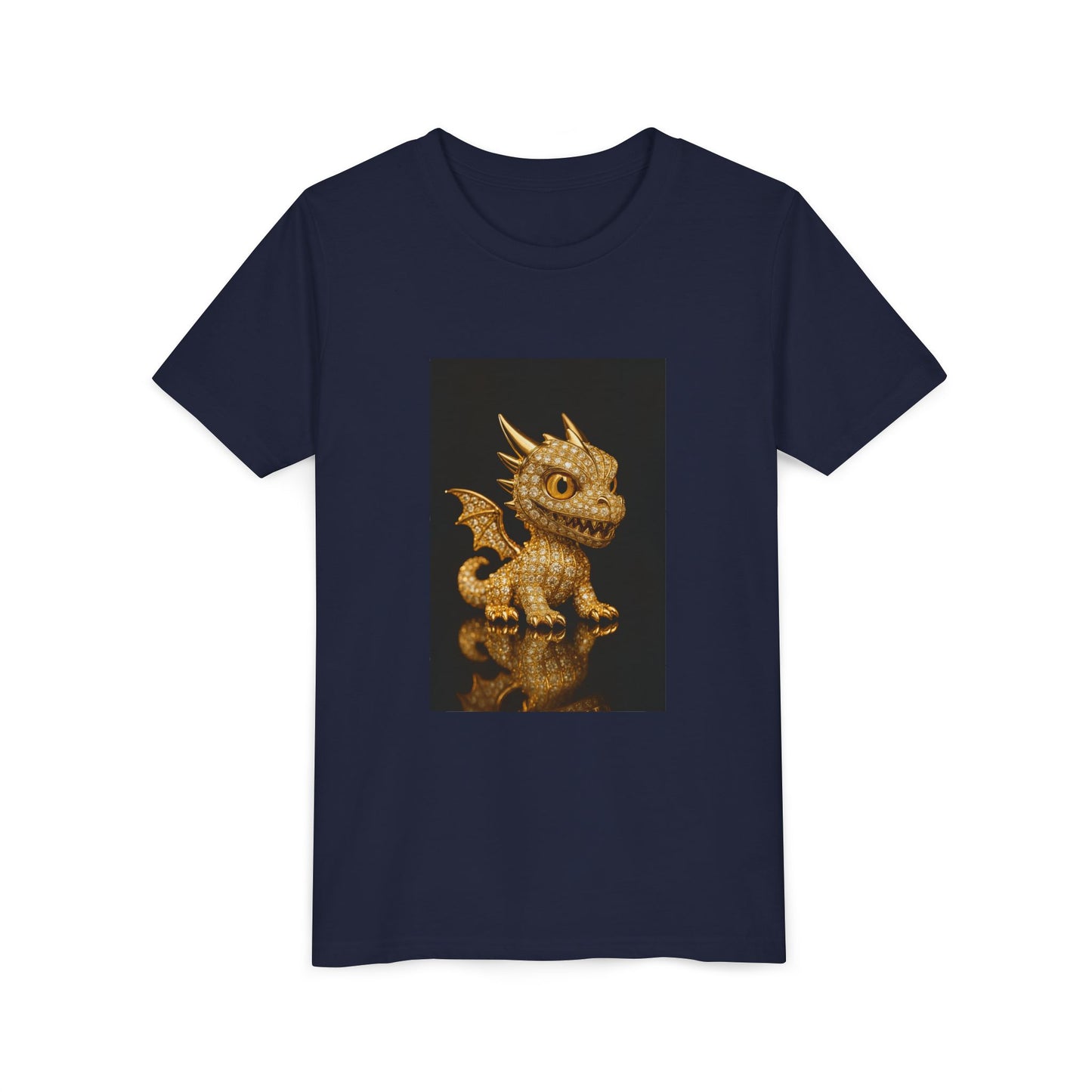 Golden Dragon Youth Tee | Kids Dragon Shirt | Fantasy T-Shirt | Birthday Gift | Playful Apparel | Unique Design