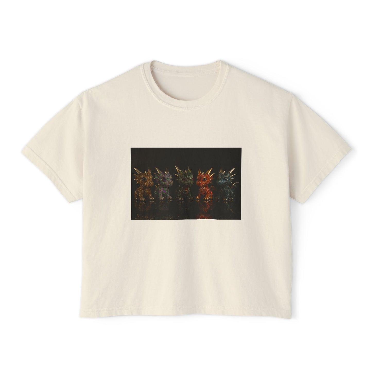 Colorful Creature Women's Boxy Tee, Cute Graphic Tee, Casual Shirt, Summer Top, Gift for Gamers, Relaxed Fit T-Shirt