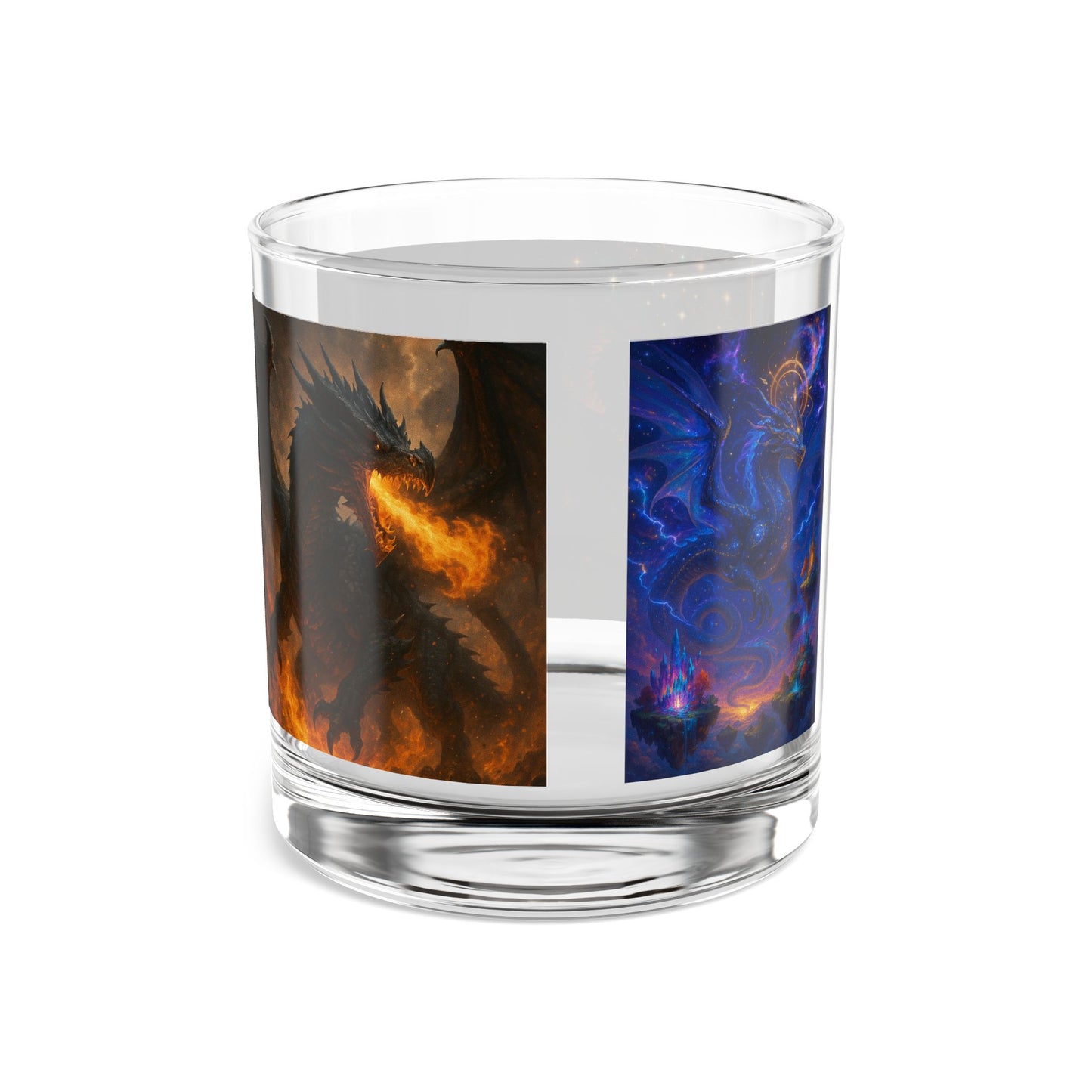 Fantasy Dragon Rocks Glass - 10oz Handmade Drinkware for Gamers and Fantasy Lovers