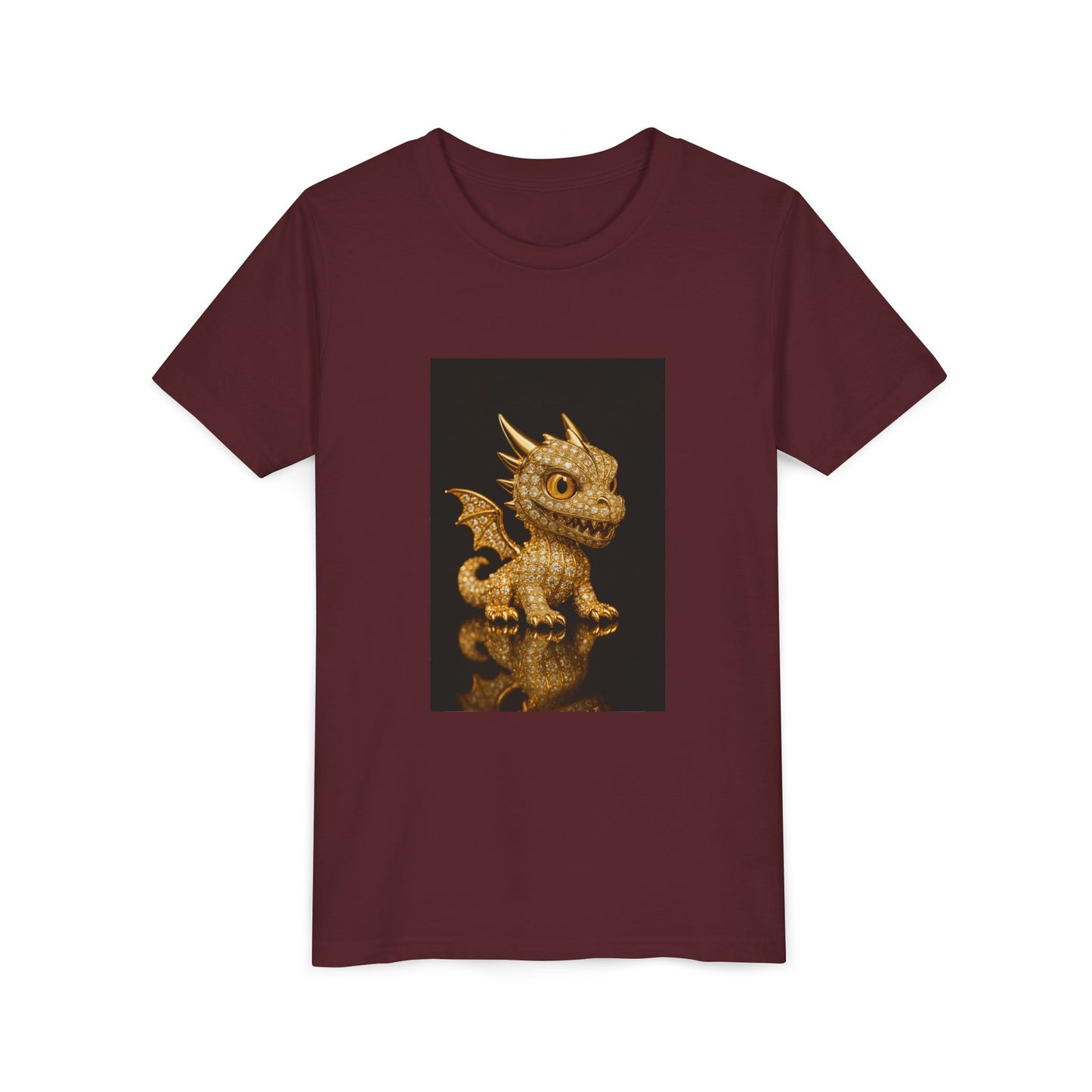 Golden Dragon Youth Tee | Kids Dragon Shirt | Fantasy T-Shirt | Birthday Gift | Playful Apparel | Unique Design