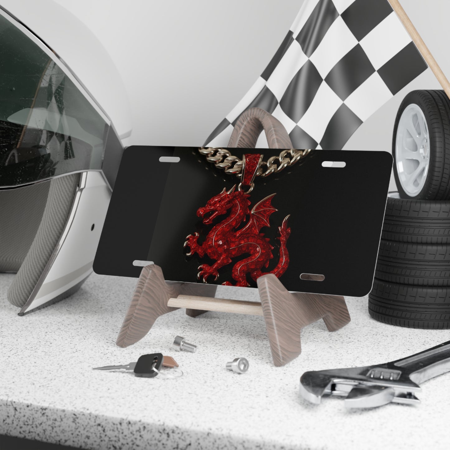 Fantasy Dragon Vanity Plate - Unique Metal Car Decor