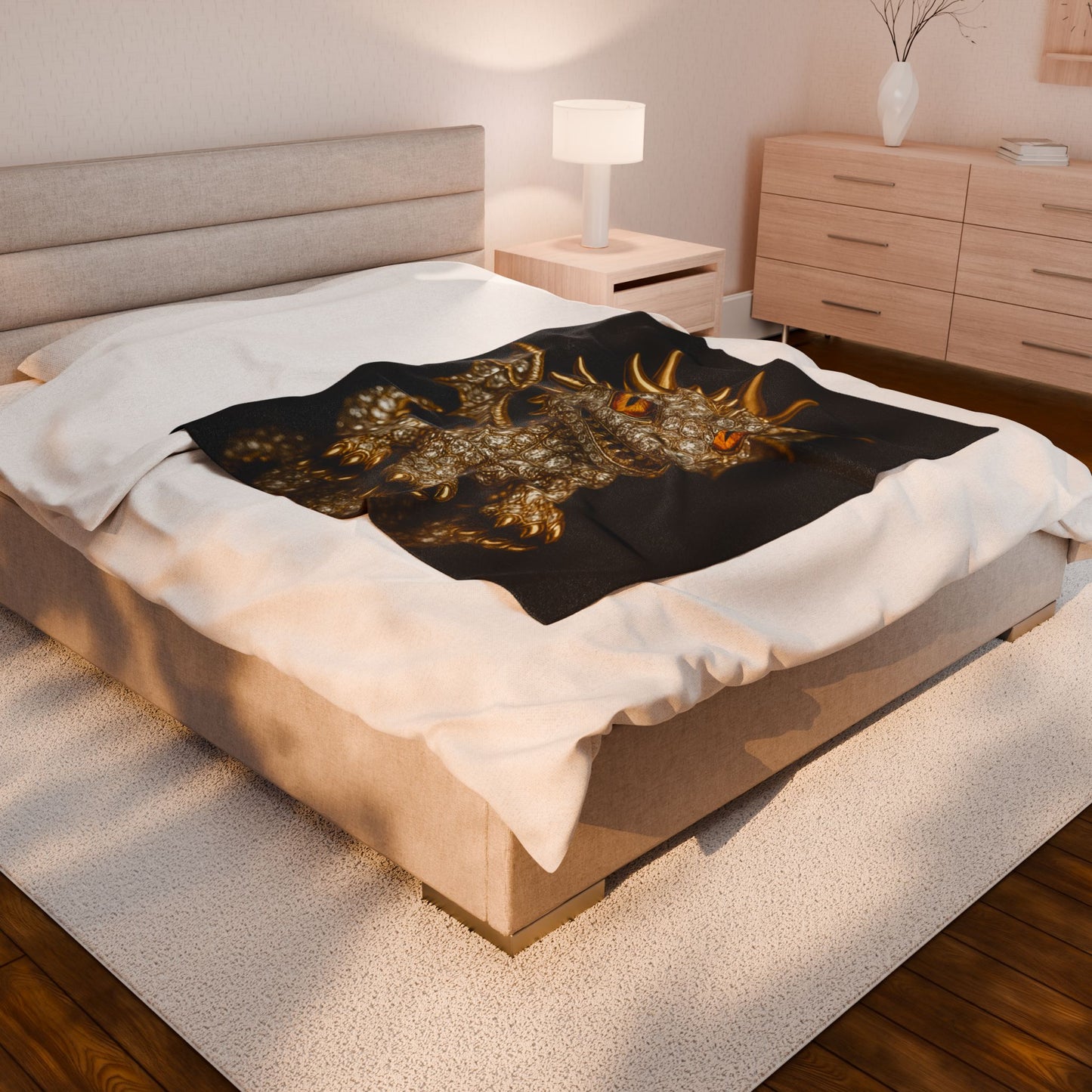 Fantasy Themed Velveteen Plush Blanket - Cozy Decor, Gift for Dragon Lovers, Dungeons & Dragons, Cozy Nights, Home Decor