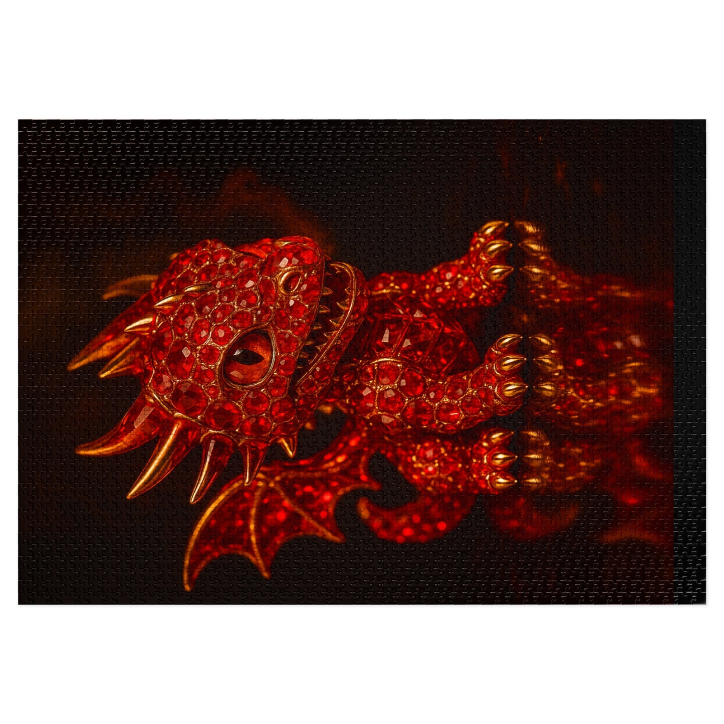 Dragon Gem Jigsaw Puzzle with Tin, Fantasy Puzzle, Kids Activities, Gifts for Game Lovers, Unique Collectible Piece