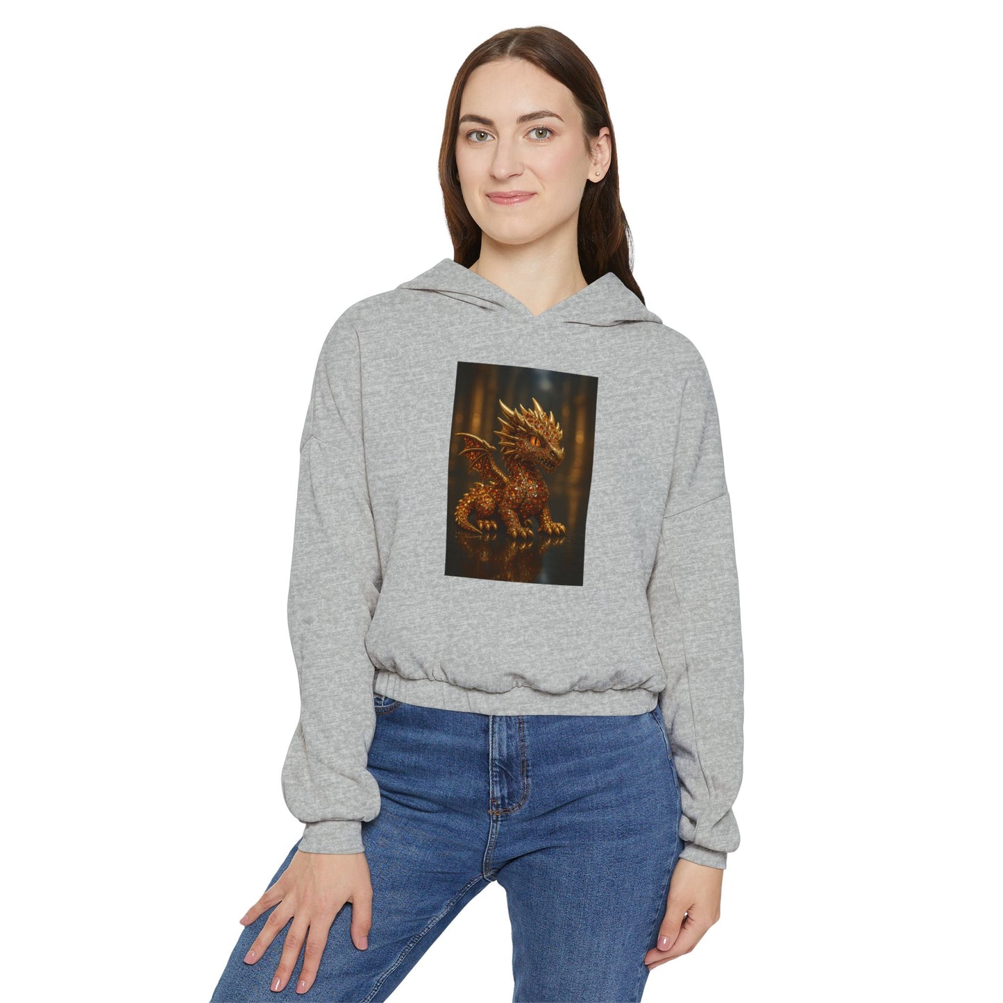 Charming Dragon Hoodie, Cozy Women's Hoodie, Fantasy Pullover, Gift for Dragon Lovers, Casual Everyday Wear