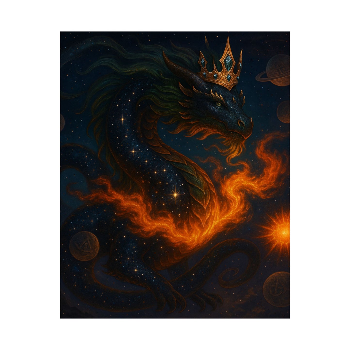 Fantasy Dragon & Genie Matte Vertical Poster - Unique Wall Art for Home Decor