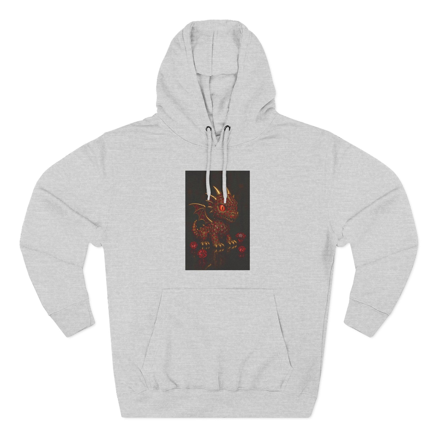 Dragon Swirl Fleece Hoodie - Three-Panel Design for Fantasy Lovers