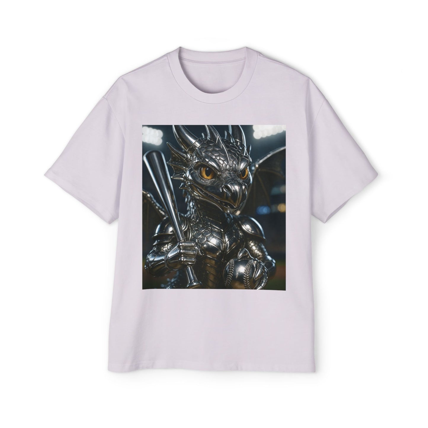 Metallic Dragon Graphic Tee - Oversized Heavy T-Shirt for Gamers, Fantasy Fans, Gifts for Birthdays, Comic Con, Summer Style