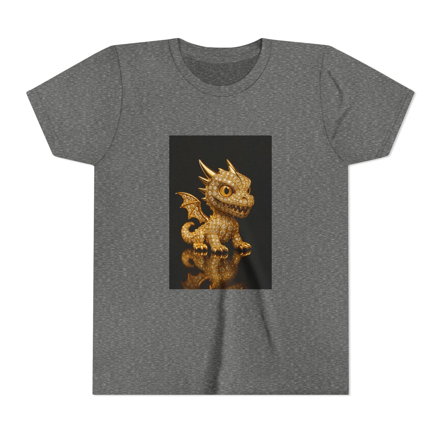 Golden Dragon Youth Tee | Kids Dragon Shirt | Fantasy T-Shirt | Birthday Gift | Playful Apparel | Unique Design