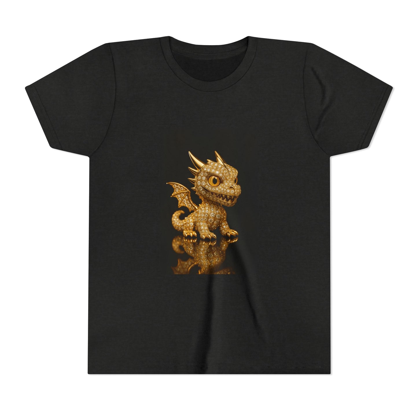 Golden Dragon Youth Tee | Kids Dragon Shirt | Fantasy T-Shirt | Birthday Gift | Playful Apparel | Unique Design