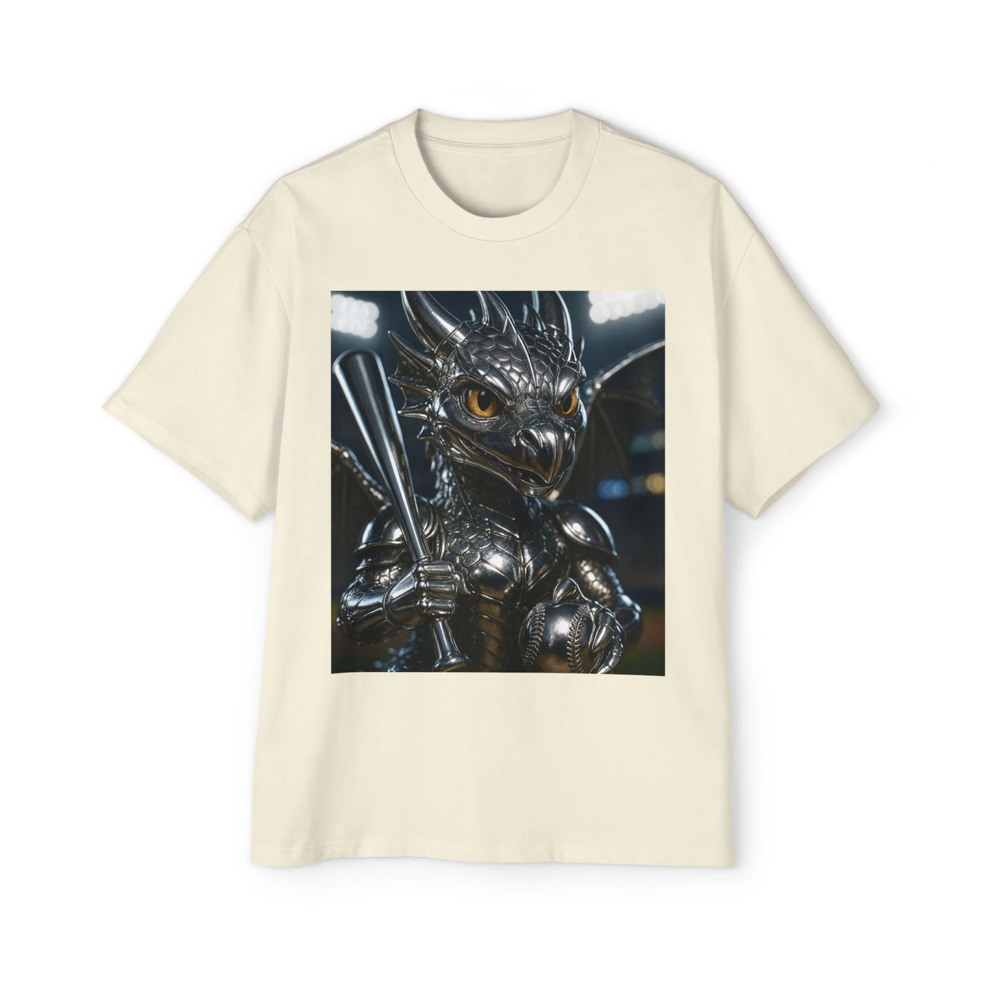 Metallic Dragon Graphic Tee - Oversized Heavy T-Shirt for Gamers, Fantasy Fans, Gifts for Birthdays, Comic Con, Summer Style