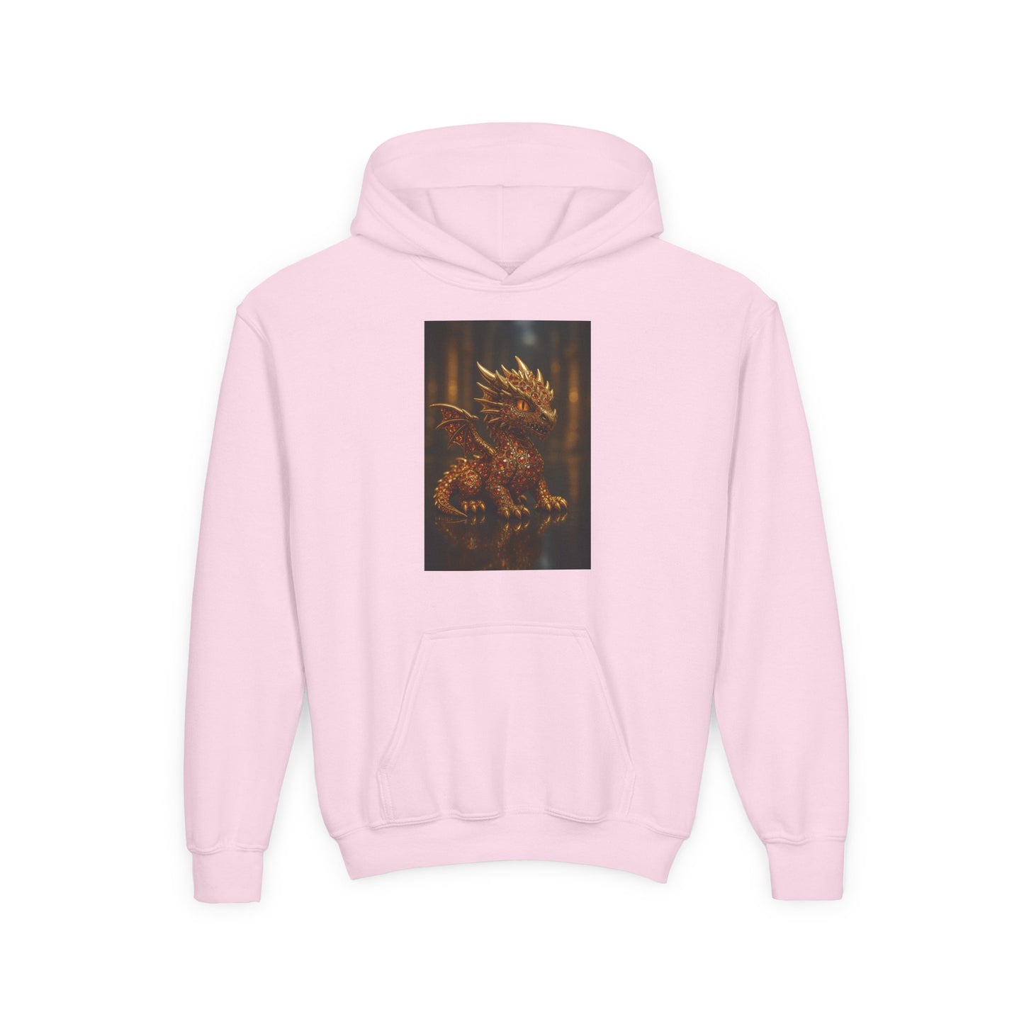 Dragon Fantasy Youth Heavy Blend Hooded Sweatshirt, Adventure Hoodie, Gift for Kids, Fantasy Apparel, Cozy Sweatshirt for Young Dreamers