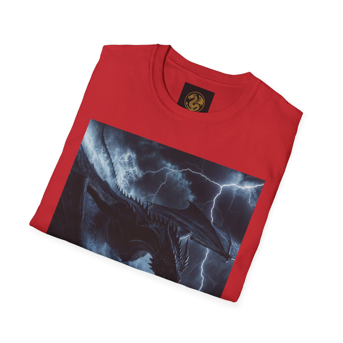 A Stormy Oceanic Dragon T-Shirt — Dark Ocean Lightning Graphic Tee