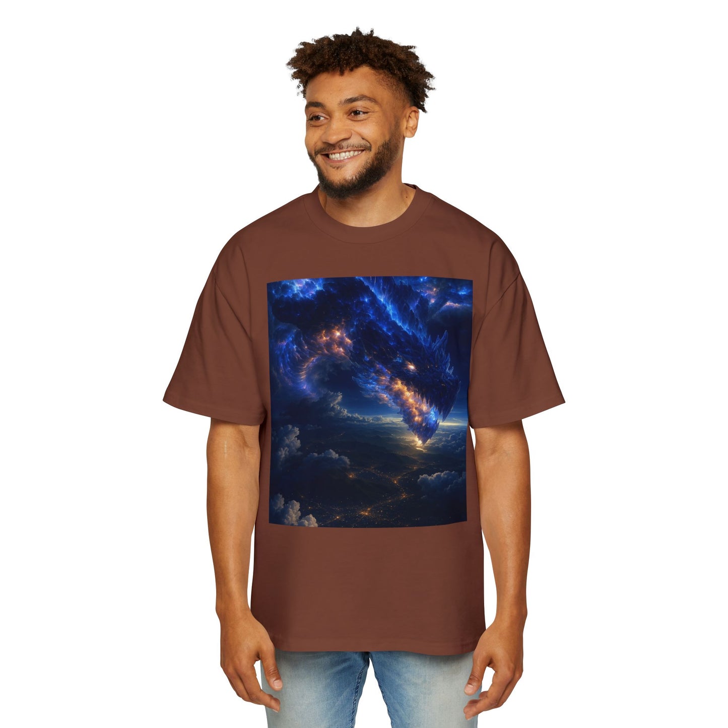 Men's Oversized Galaxy Tee, Comfortable Graphic T-Shirt, Casual Wear, Unique Gift for Space Lovers, Vintage Style, Unisex