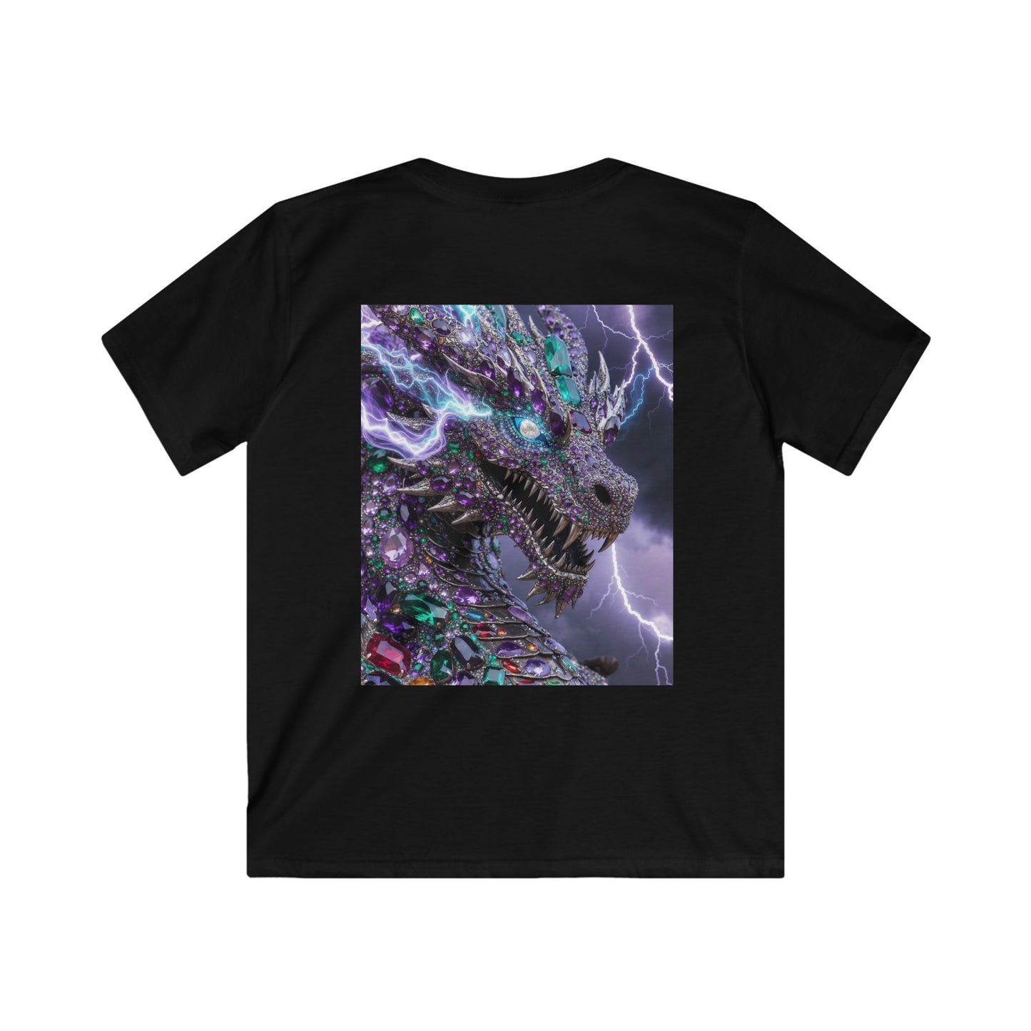 Kids Dragon Lightning T-Shirt — Colorful Neon Dragon Graphic Tee