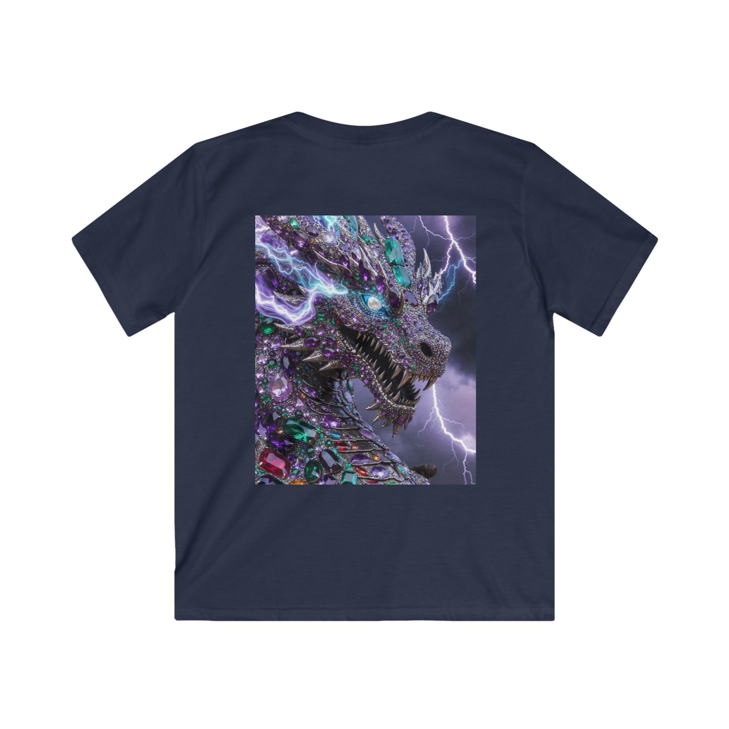 Kids Dragon Lightning T-Shirt — Colorful Neon Dragon Graphic Tee