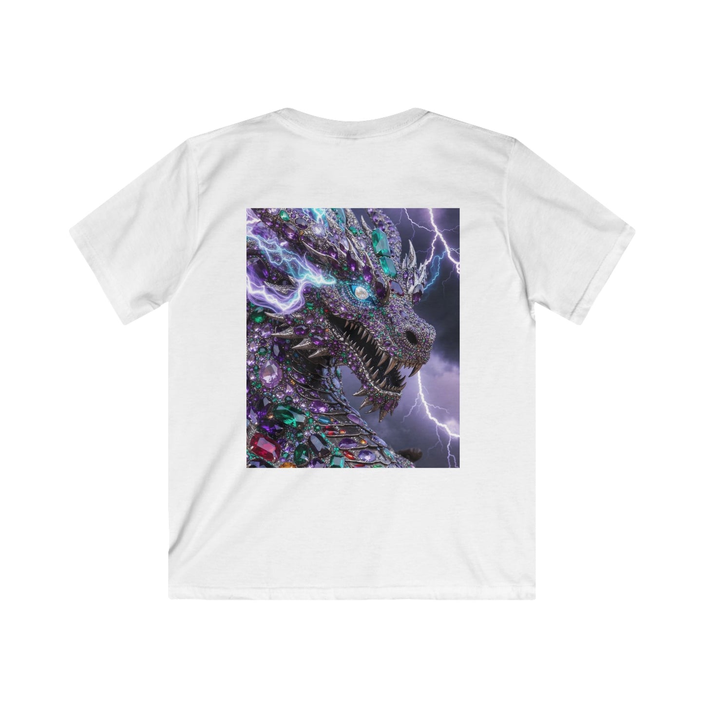 Kids Dragon Lightning T-Shirt — Colorful Neon Dragon Graphic Tee