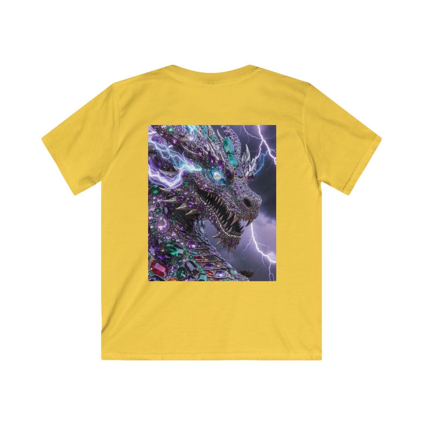 Kids Dragon Lightning T-Shirt — Colorful Neon Dragon Graphic Tee