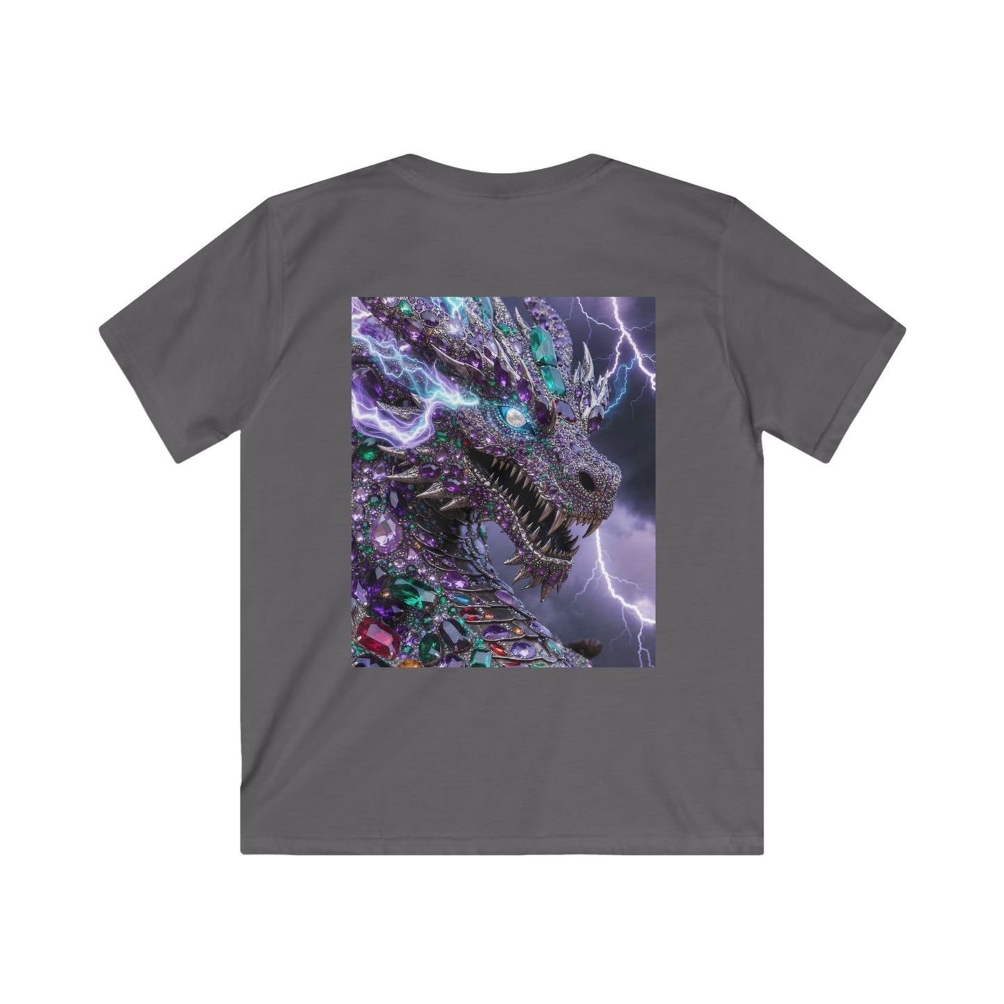 Kids Dragon Lightning T-Shirt — Colorful Neon Dragon Graphic Tee