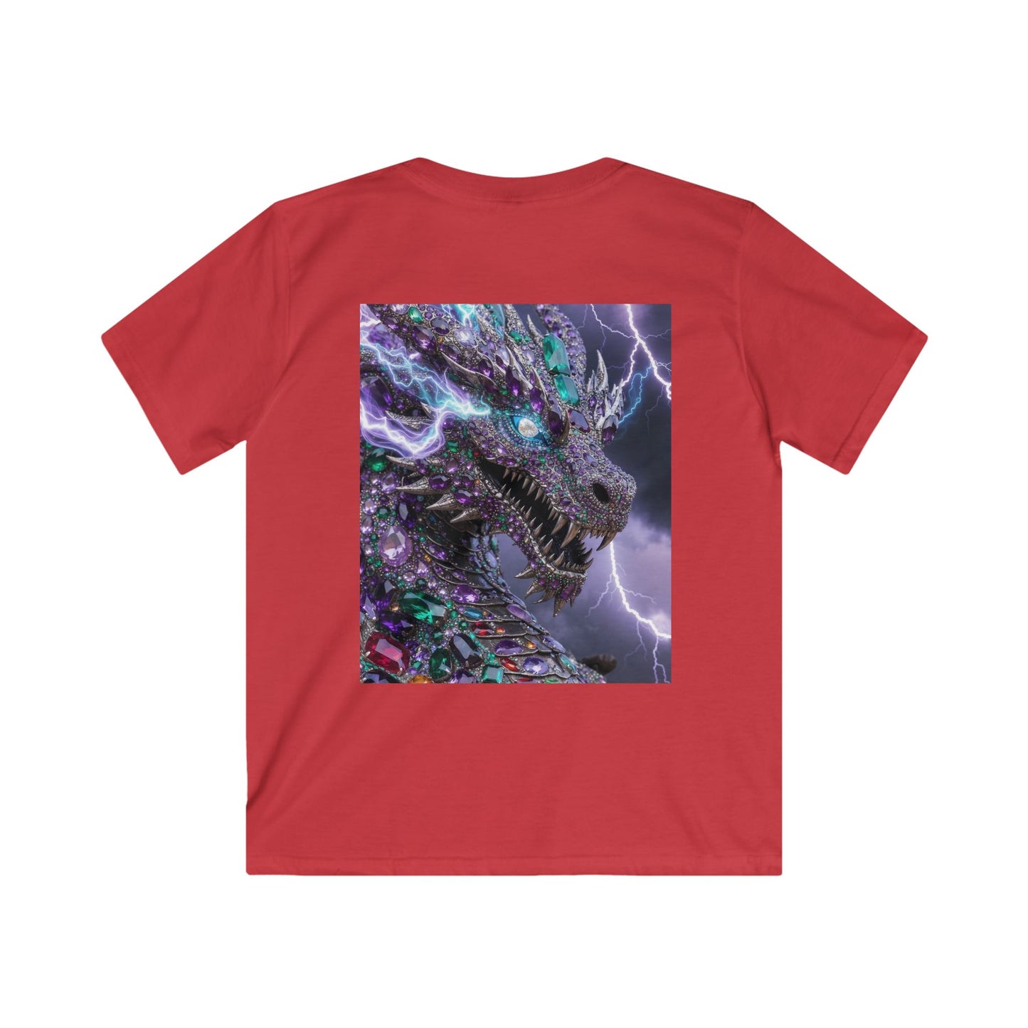 Kids Dragon Lightning T-Shirt — Colorful Neon Dragon Graphic Tee