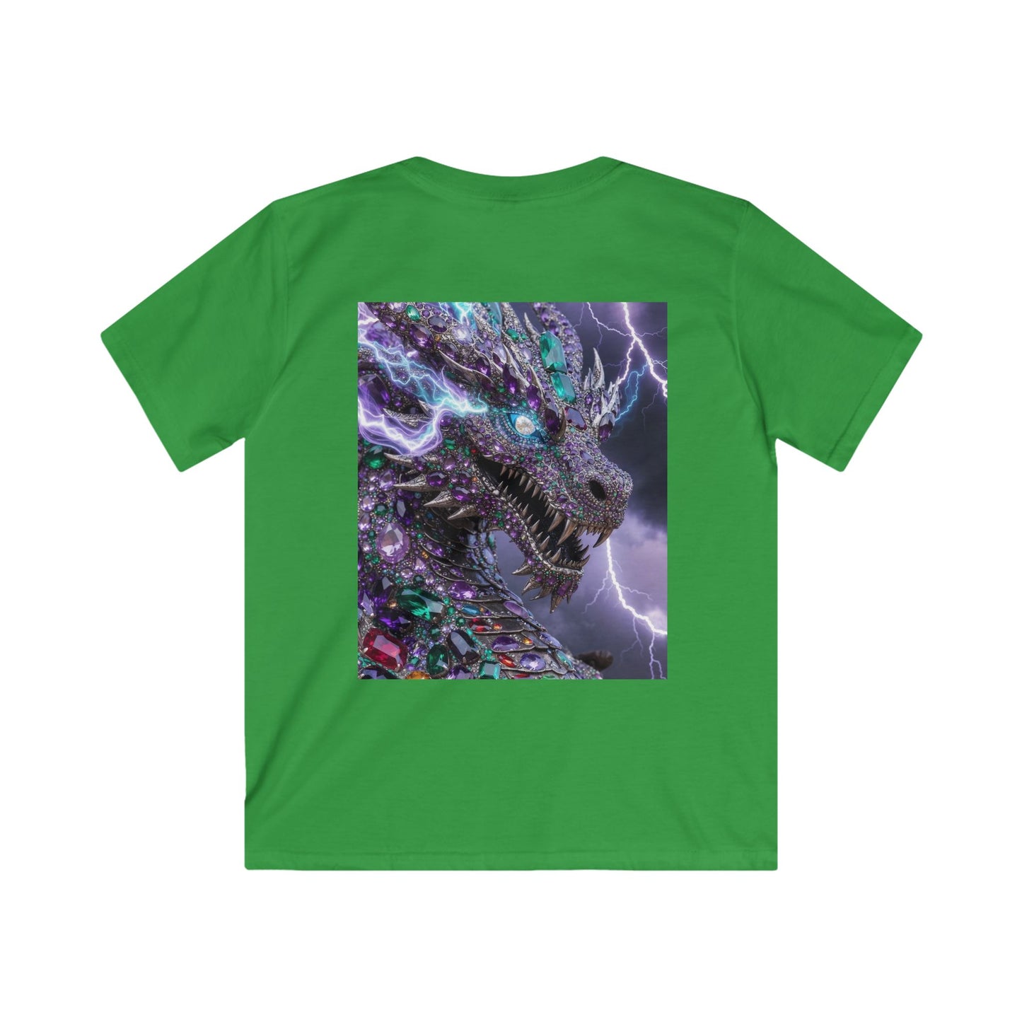 Kids Dragon Lightning T-Shirt — Colorful Neon Dragon Graphic Tee