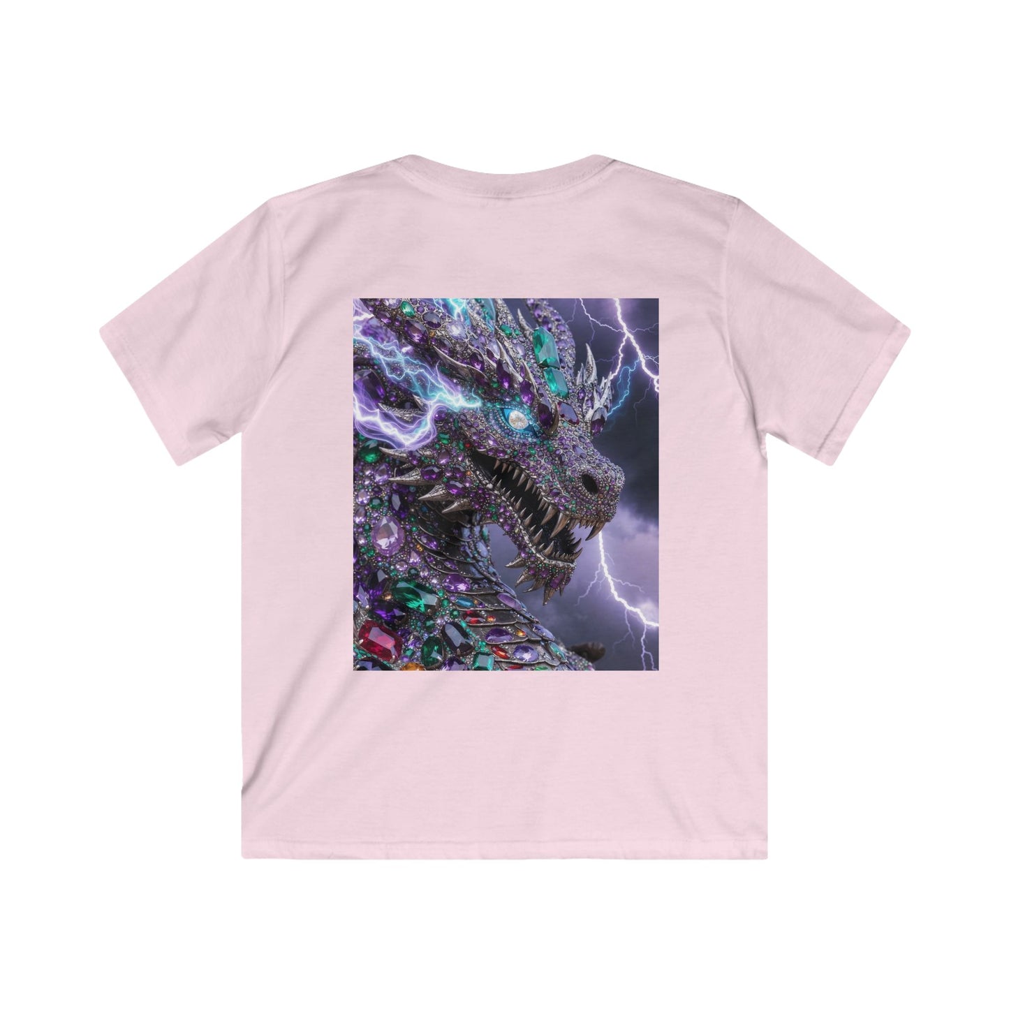 Kids Dragon Lightning T-Shirt — Colorful Neon Dragon Graphic Tee