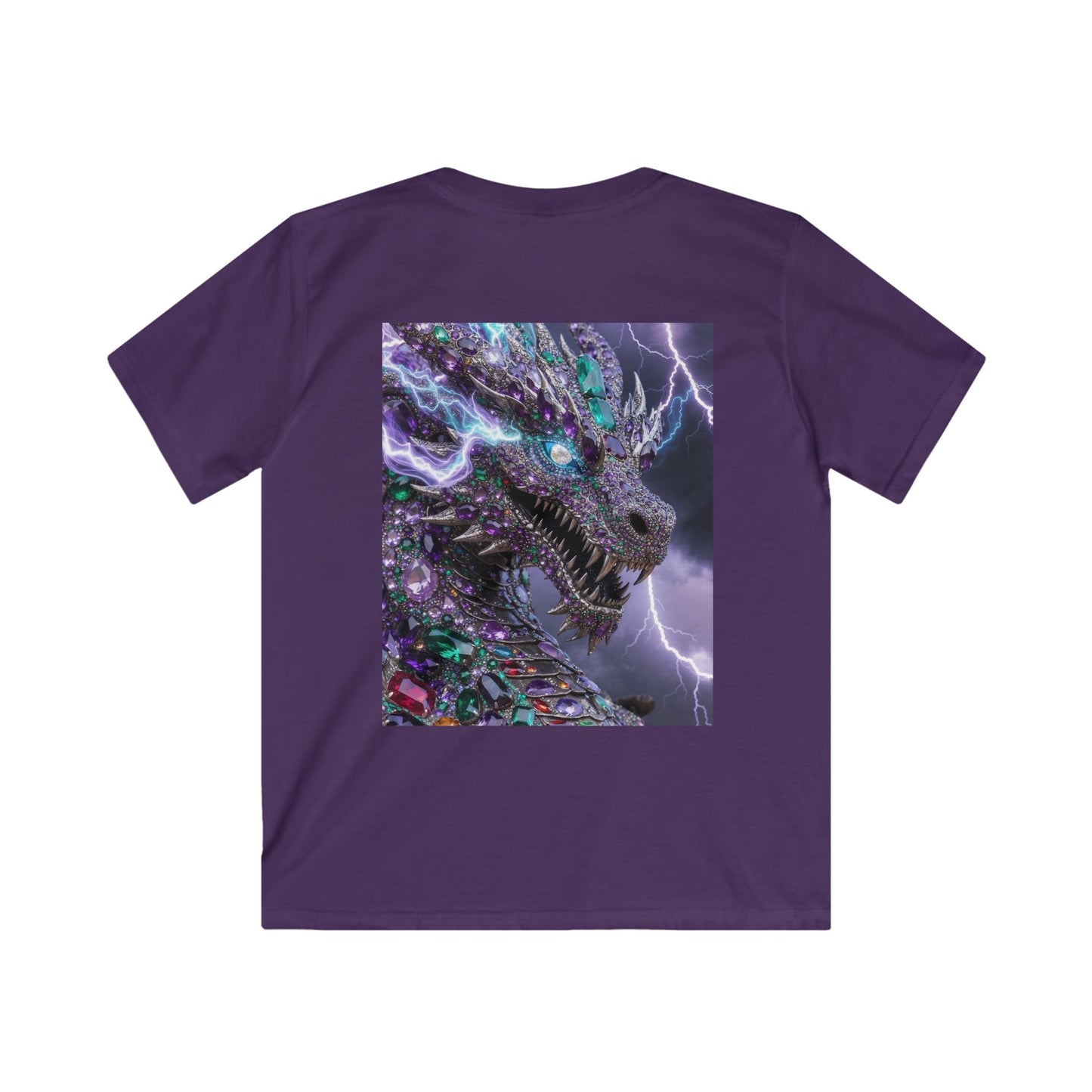 Kids Dragon Lightning T-Shirt — Colorful Neon Dragon Graphic Tee