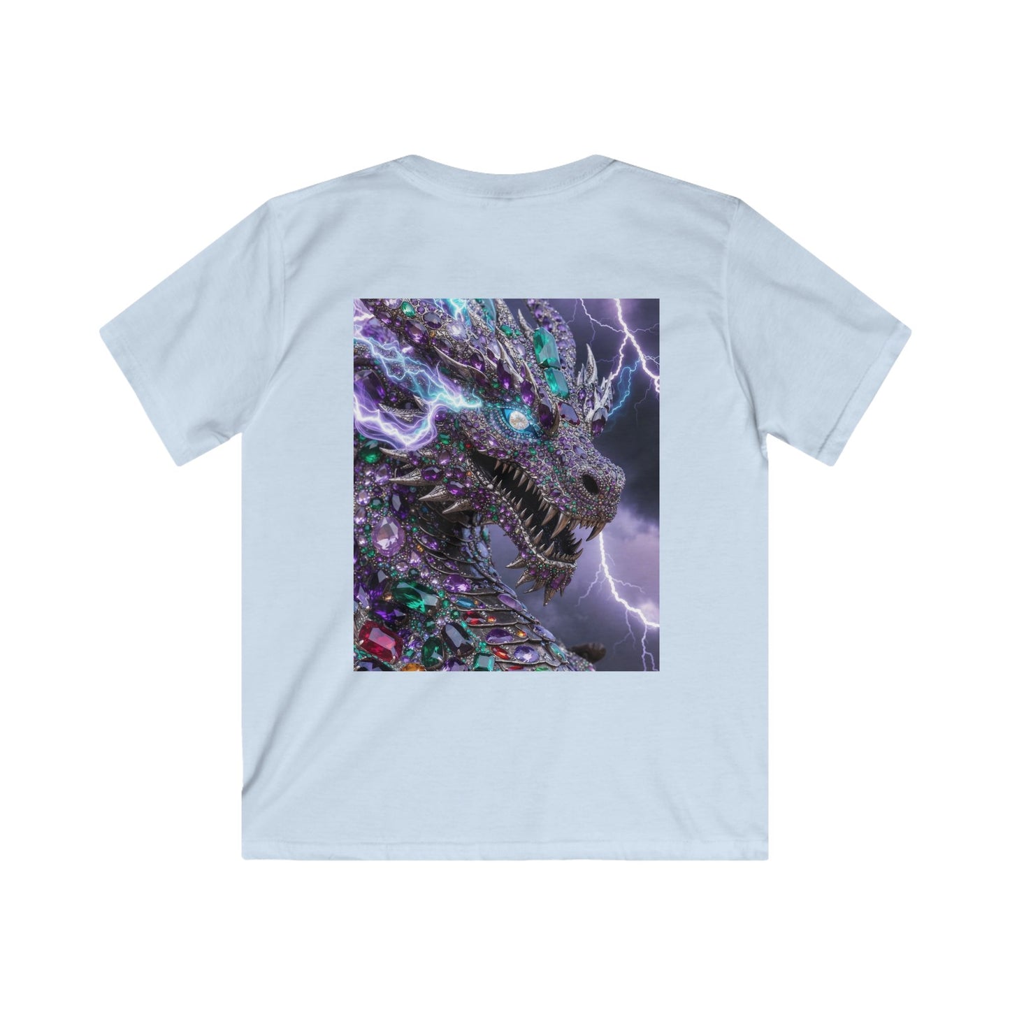 Kids Dragon Lightning T-Shirt — Colorful Neon Dragon Graphic Tee