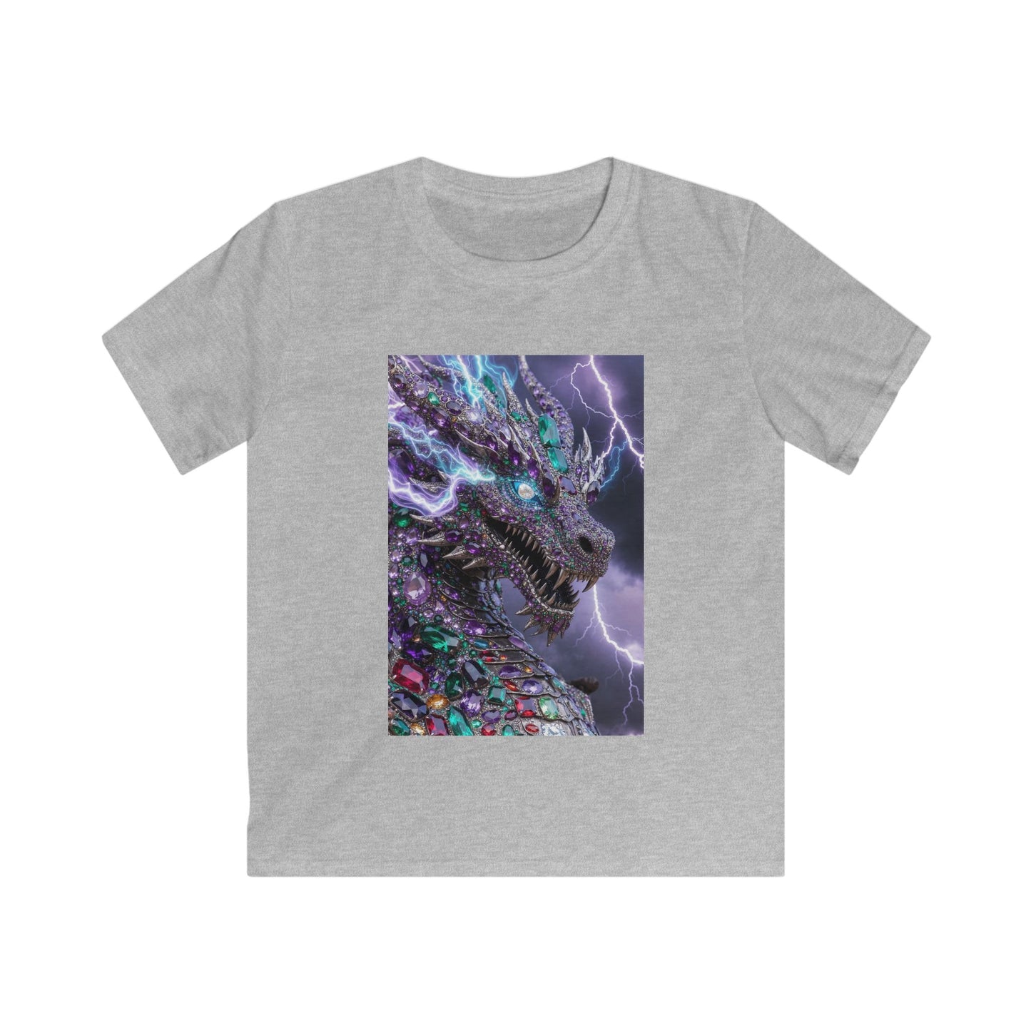 Kids Dragon Lightning T-Shirt — Colorful Neon Dragon Graphic Tee