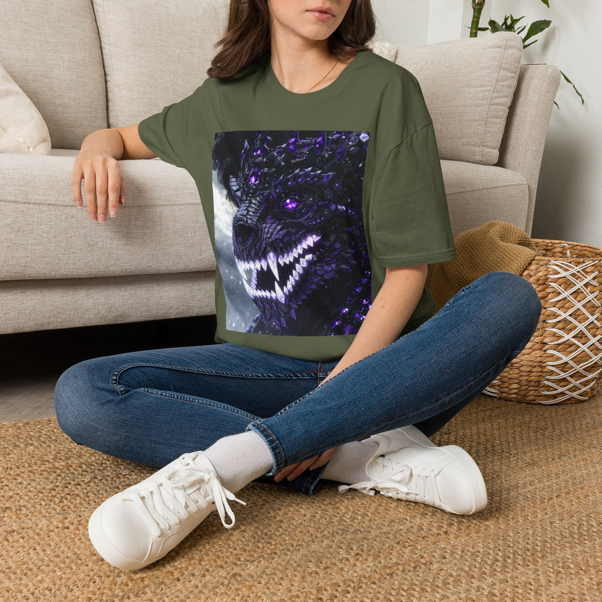 A Purple Dragon Skull T-Shirt — Divine Dragon Armor Logo Tee