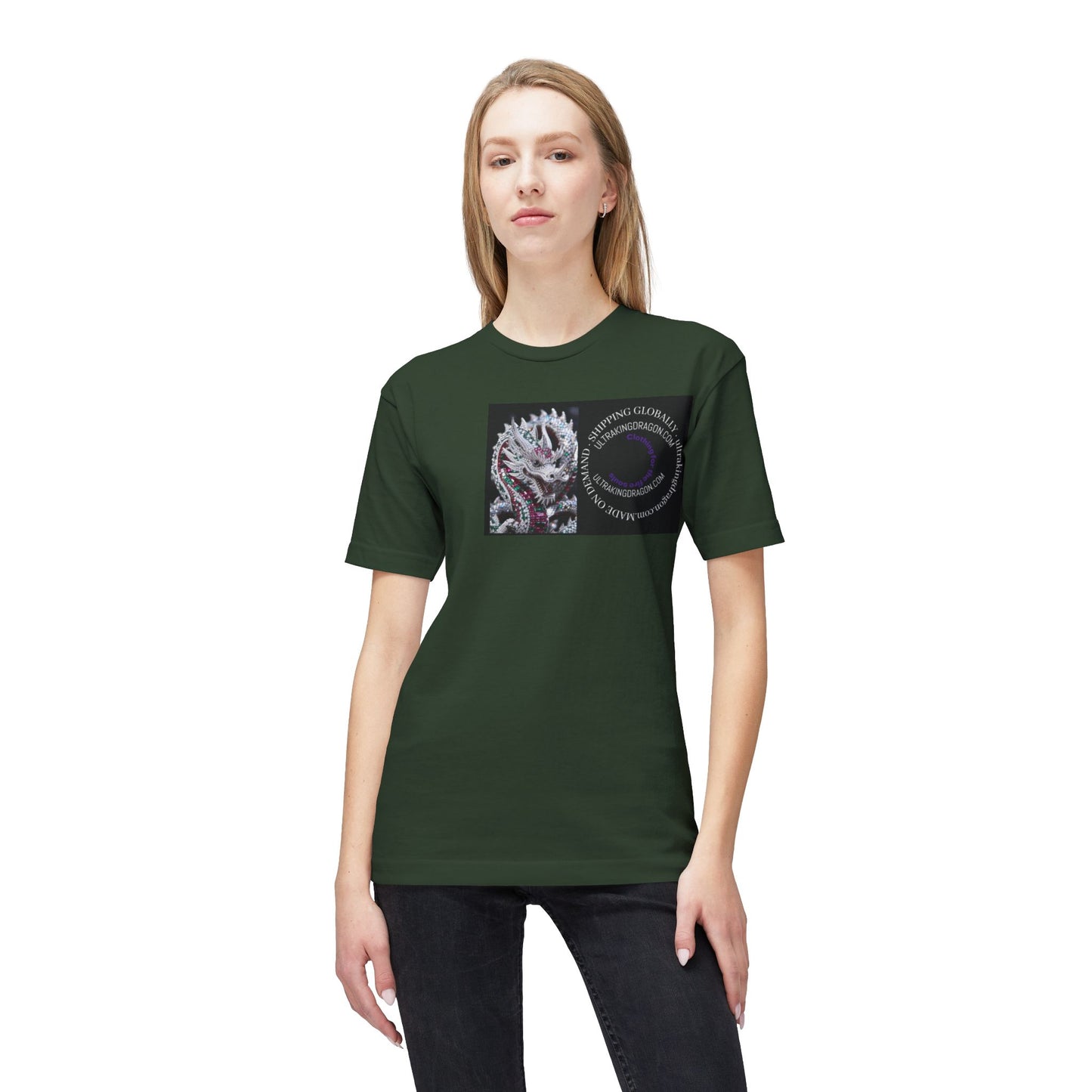 Dragon Heart T-Shirt — Floral Dragon Illustration with Circular Text