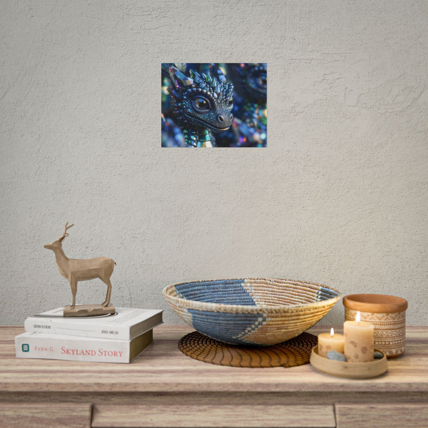 Crystal Dragon Rolled Poster — Fantasy Wall Art Print