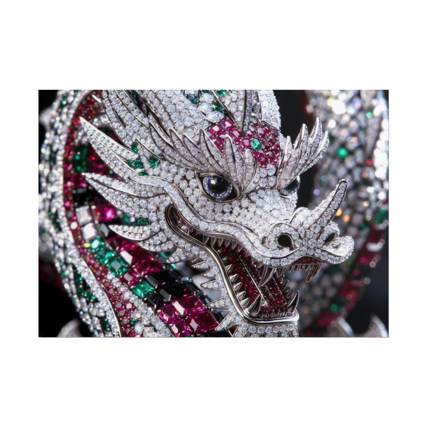 Dragon Jewel Poster — Luxury Gemstone Dragon Wall Art (Rolled Poster)