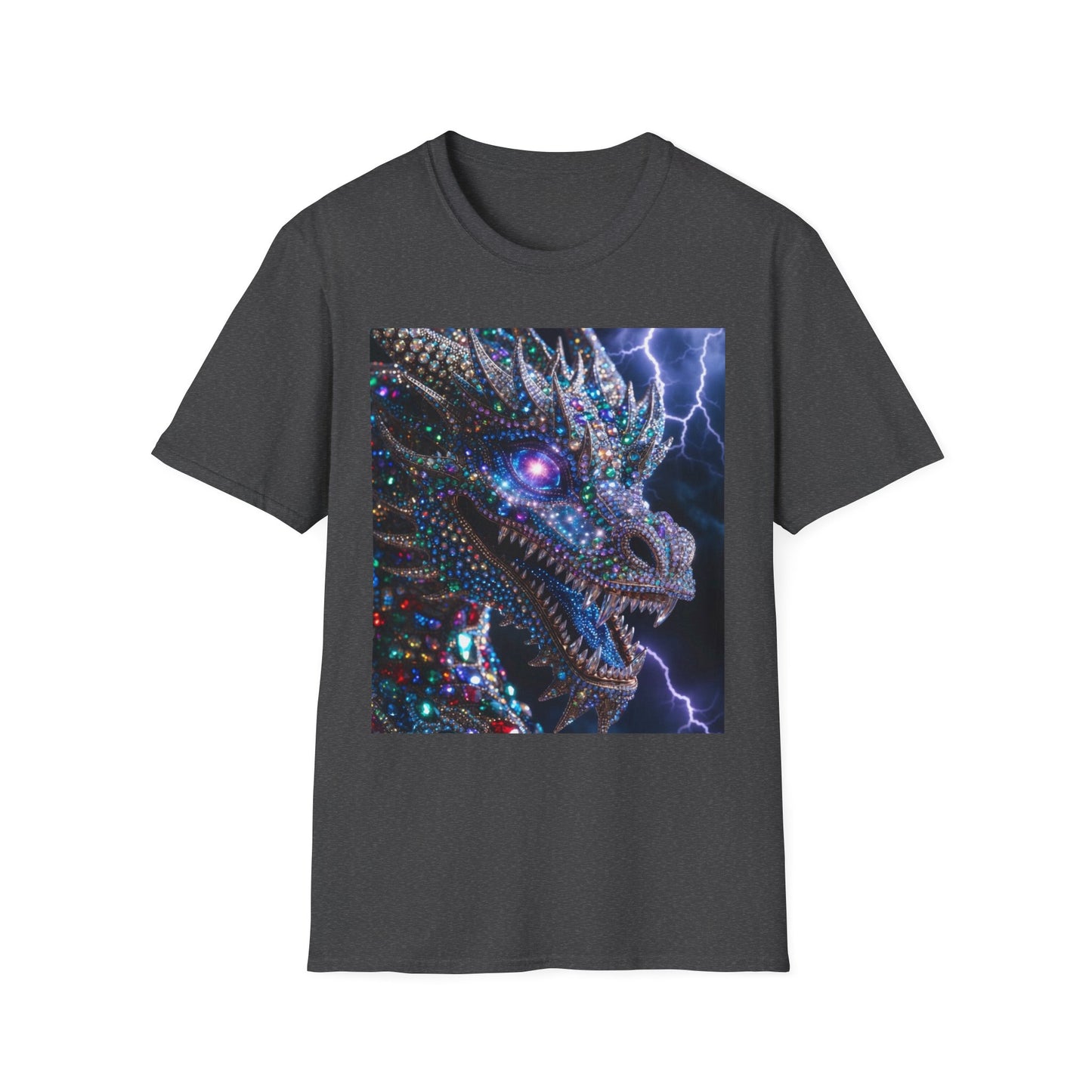 Dragon Lightning T-Shirt — Neon Crystal Fantasy Graphic Tee