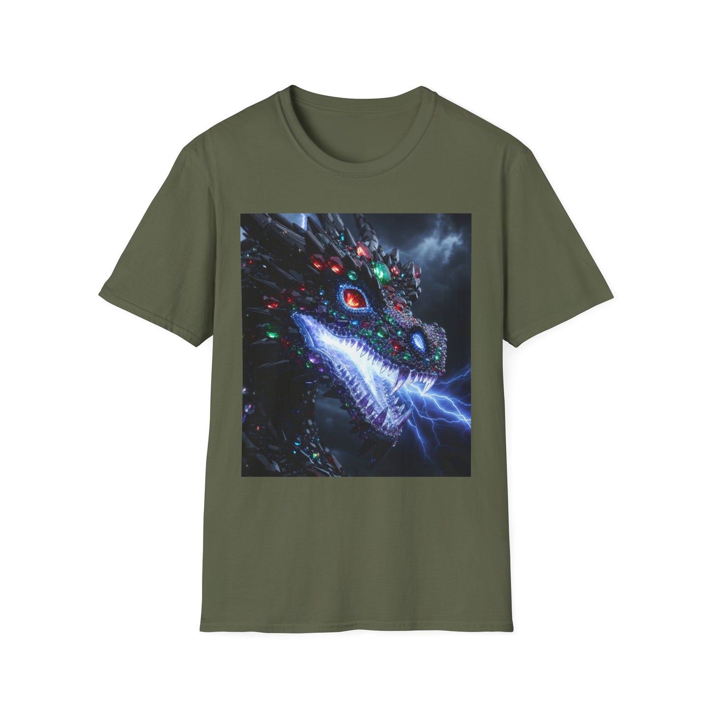 Cosmic Leviathan Shark T-Shirt — Neon Sci‑Fi Sea Monster Tee