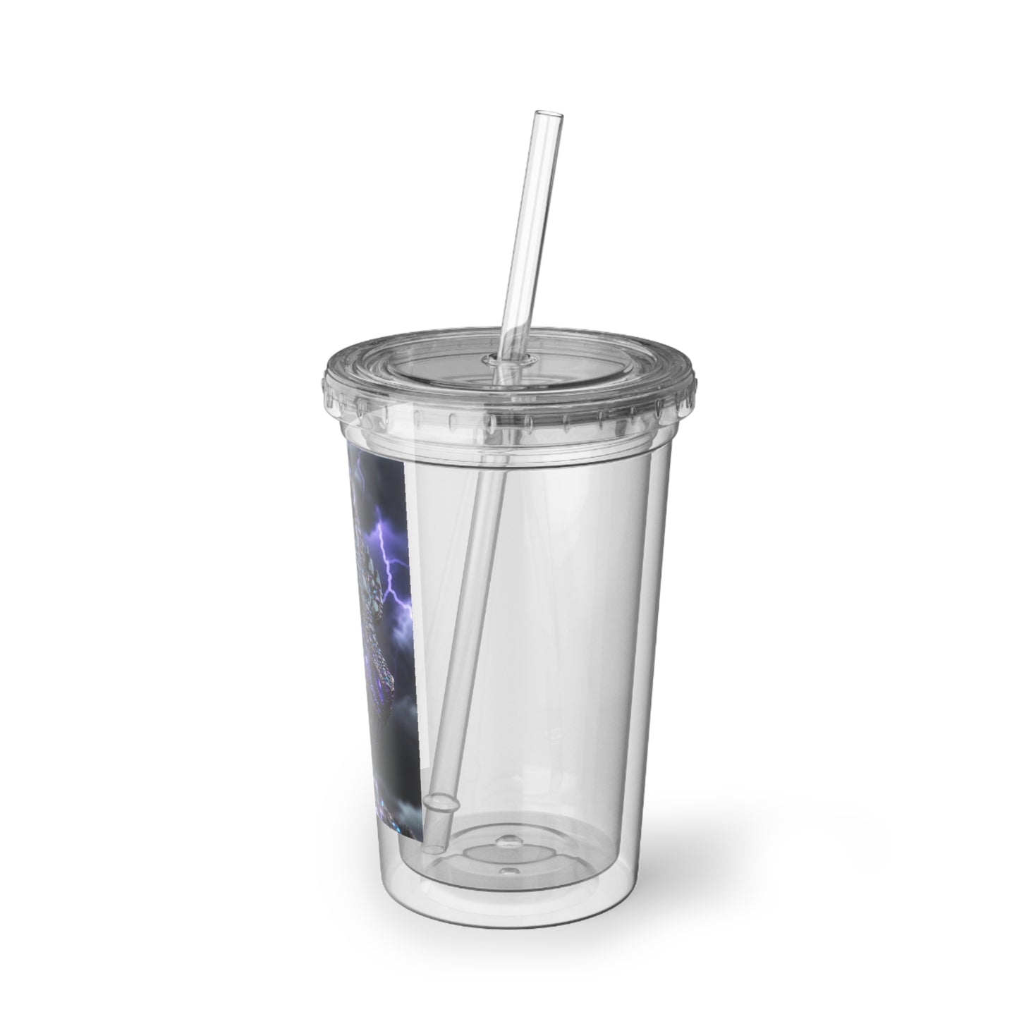 Dragon Storm Acrylic Tumbler – Purple Lightning Fantasy Cup