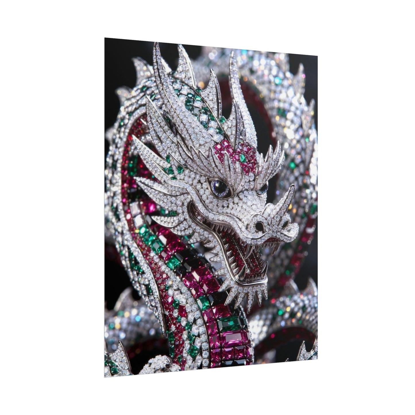 Dragon Jewel Poster — Luxury Gemstone Dragon Wall Art (Rolled Poster)