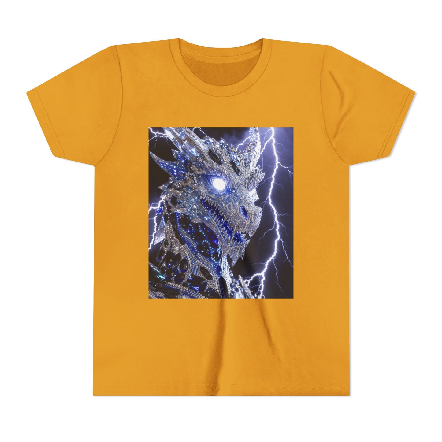 Lightning Dragon Youth Tee — Electric Dragon Graphic Shirt for Kids