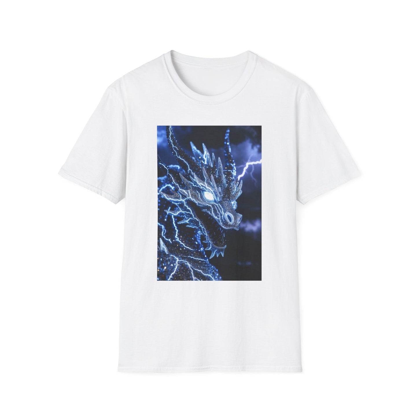 Lightning Dragon T-Shirt — Electric Blue Mythical Dragon Graphic Tee