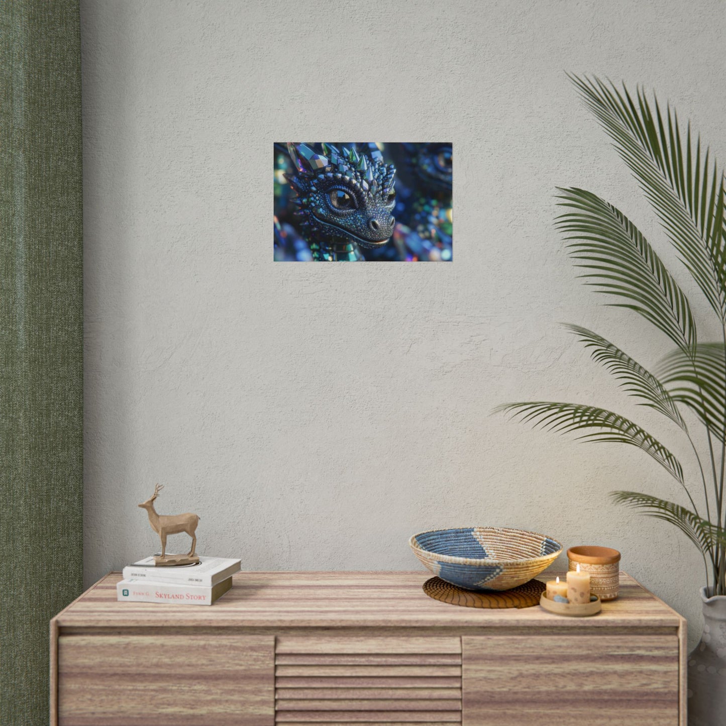 Crystal Dragon Rolled Poster — Fantasy Wall Art Print
