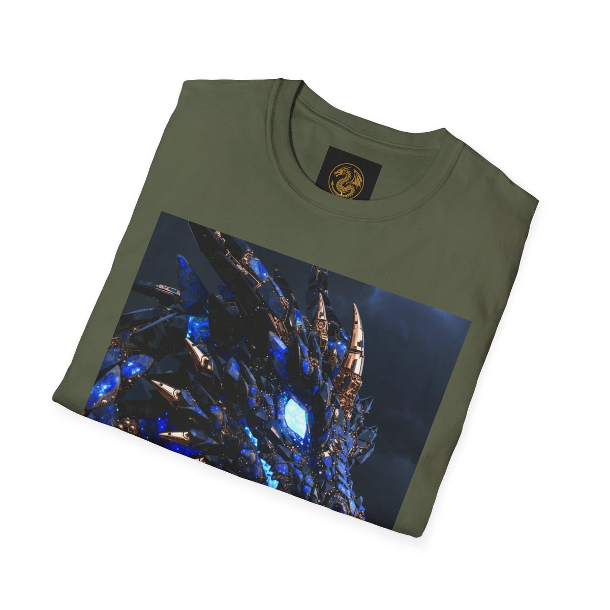 Blue Crystal Dragon T-Shirt — Mythical Fantasy Dragon Tee
